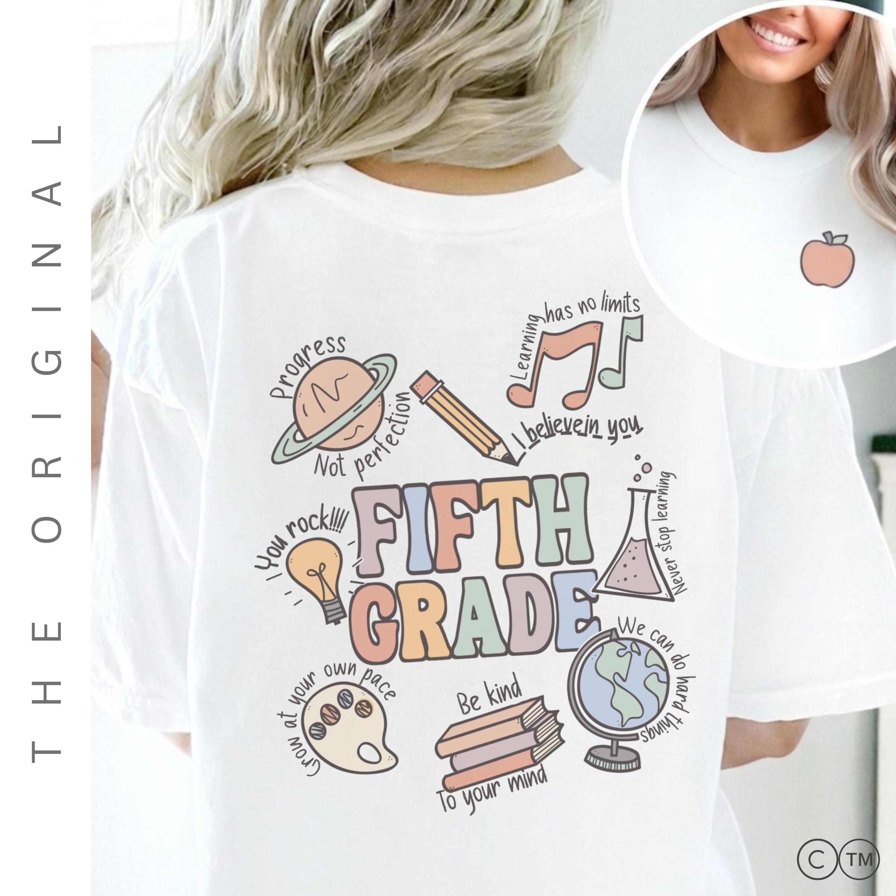 Fifth Grade Teacher Shirt | Personalized Teacher Shirt - Soft Cotton Tees & Gifts