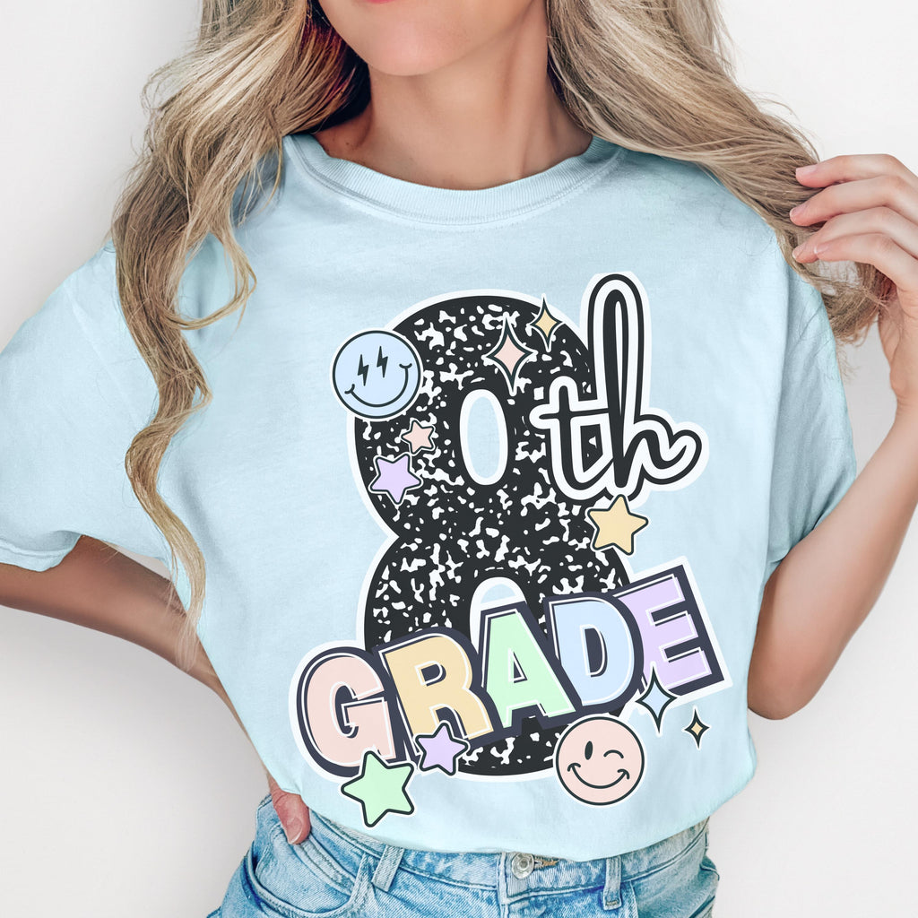 8th Grade Teacher Shirt - Composition Notebook School Spirit Clothing Tee
