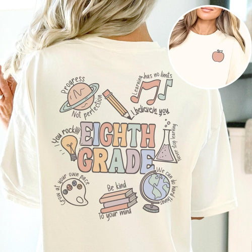 8th Grade Teacher Shirt – Custom Teacher Shirts | Vintage Font Soft Cotton Tee