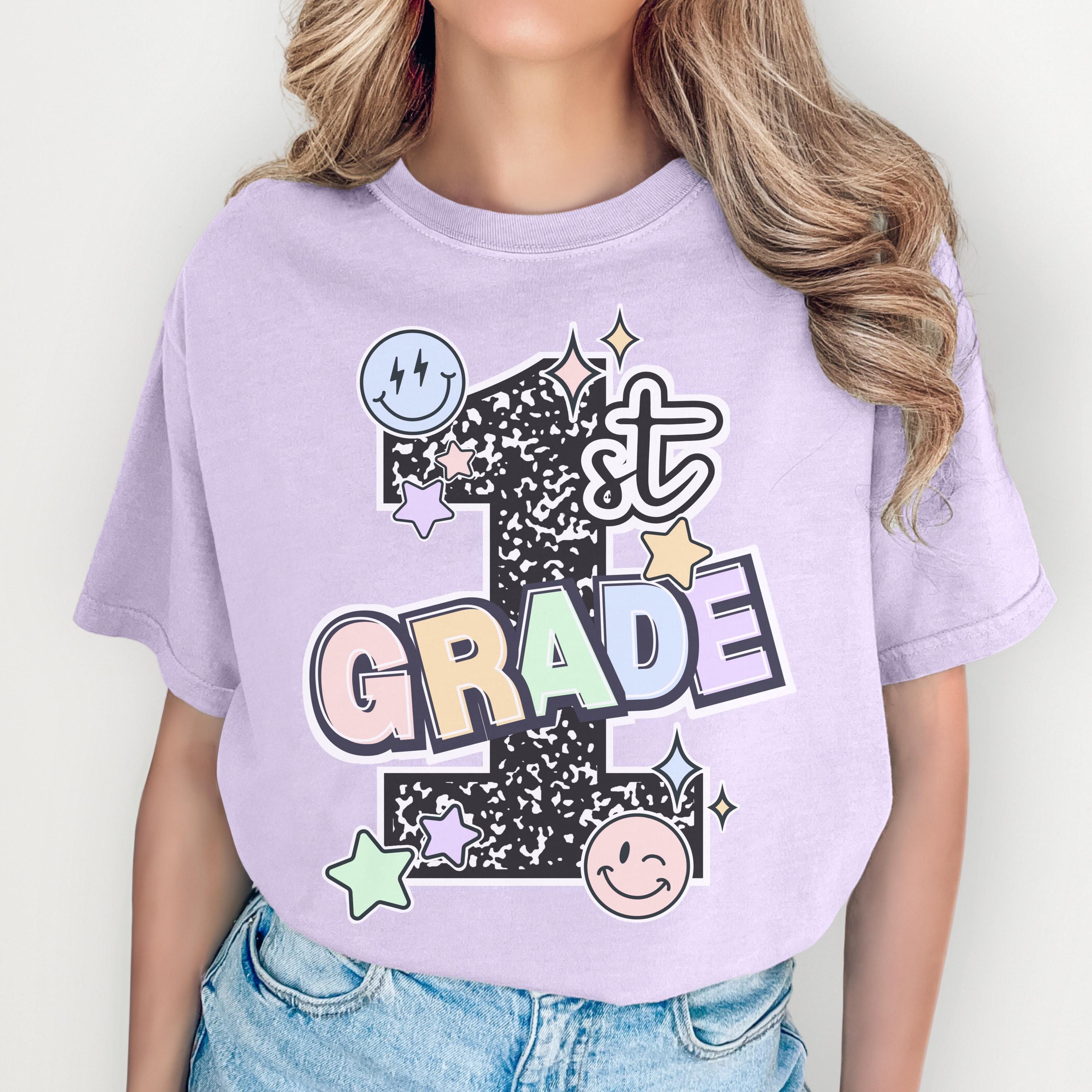 First Grade Teacher Shirt – Cute 1st Grade Tee | Composition Notebook Apparel