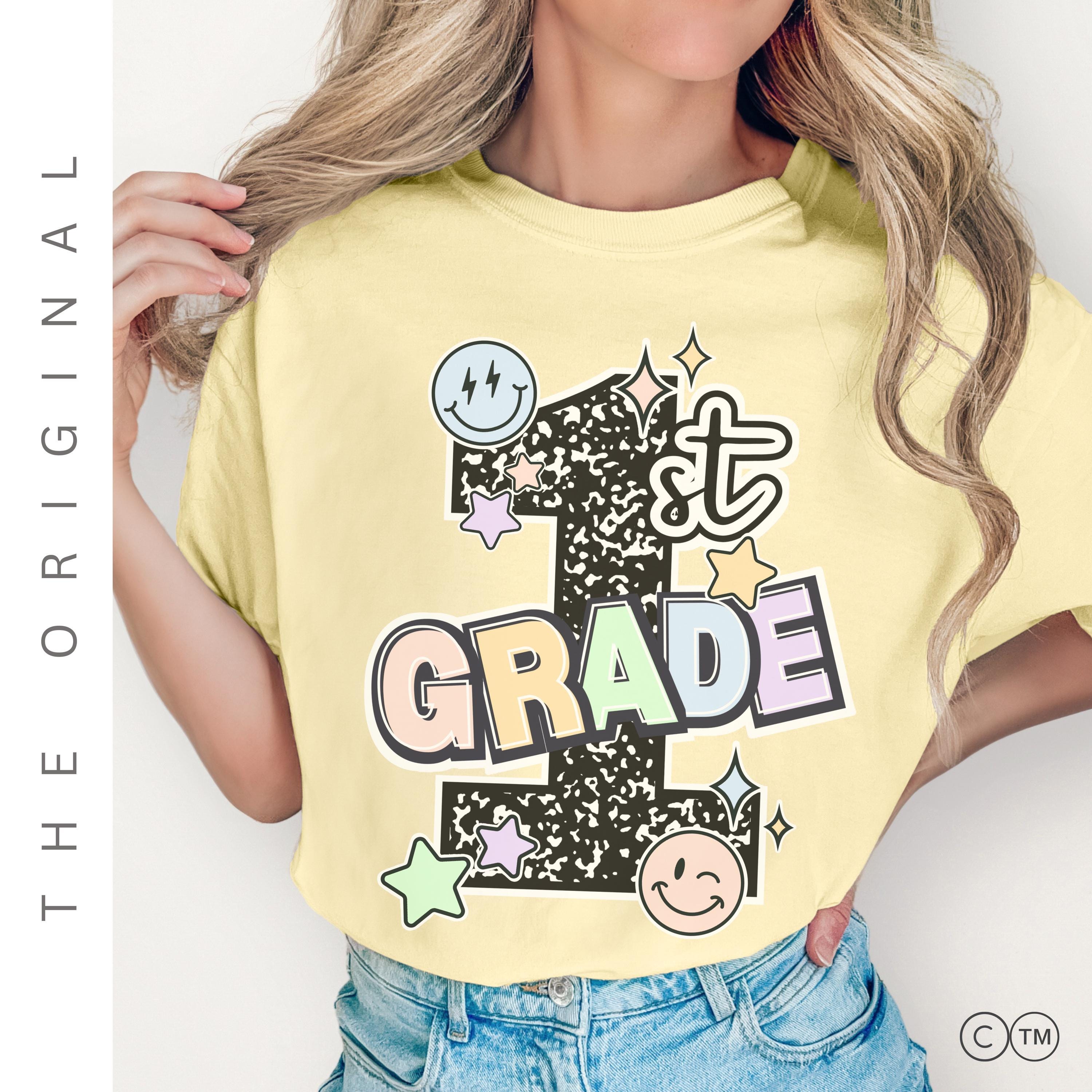 First Grade Teacher Shirt – Cute 1st Grade Tee | Composition Notebook Apparel