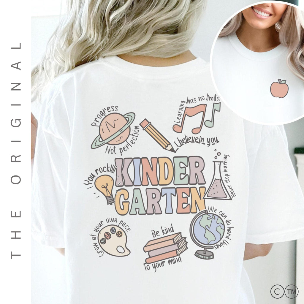 Kindergarten Teacher Shirt - Custom Teacher Shirts | Vintage Font Soft Cotton Tee