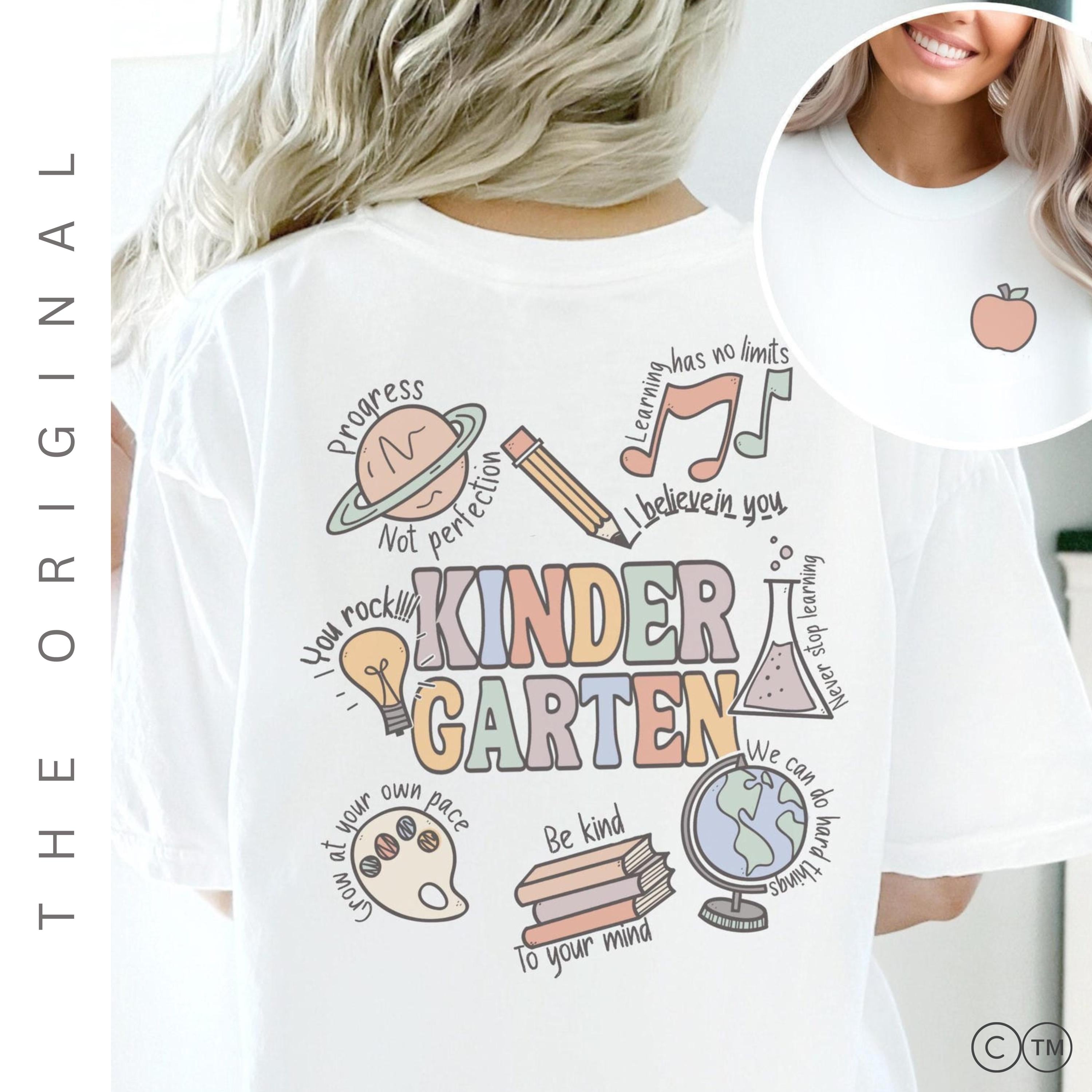 Kindergarten Teacher Shirt - Custom Teacher Shirts | Vintage Font Soft Cotton Tee