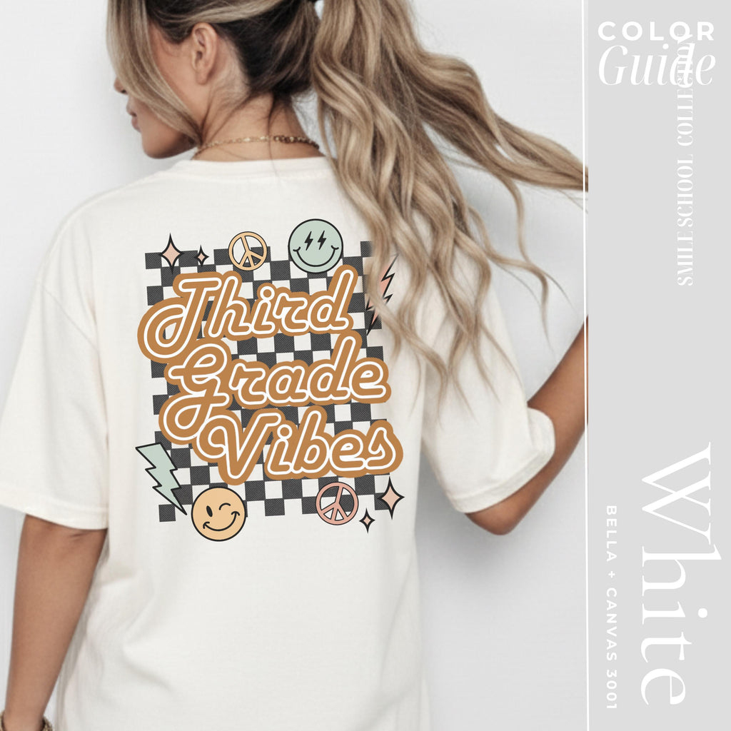 Third Grade Teacher Shirt – Retro Checkerboard Design | Vintage 3rd Grade Tee