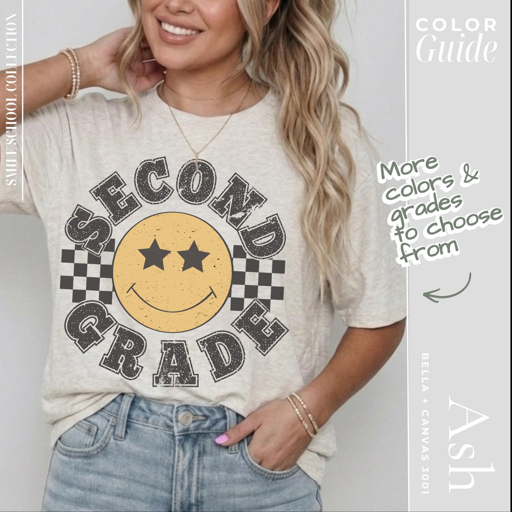 Second Grade Teacher Shirt - Vintage Retro Teacher Tee | Soft Cotton T-Shirt