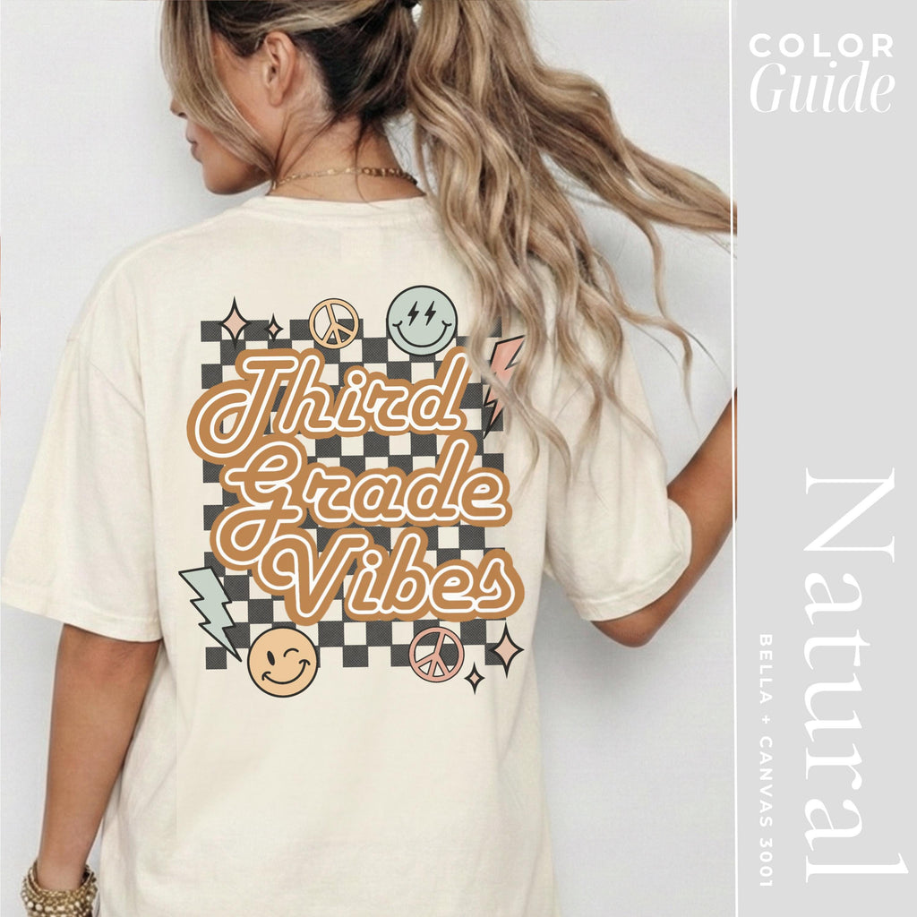 Third Grade Teacher Shirt – Retro Checkerboard Design | Vintage 3rd Grade Tee