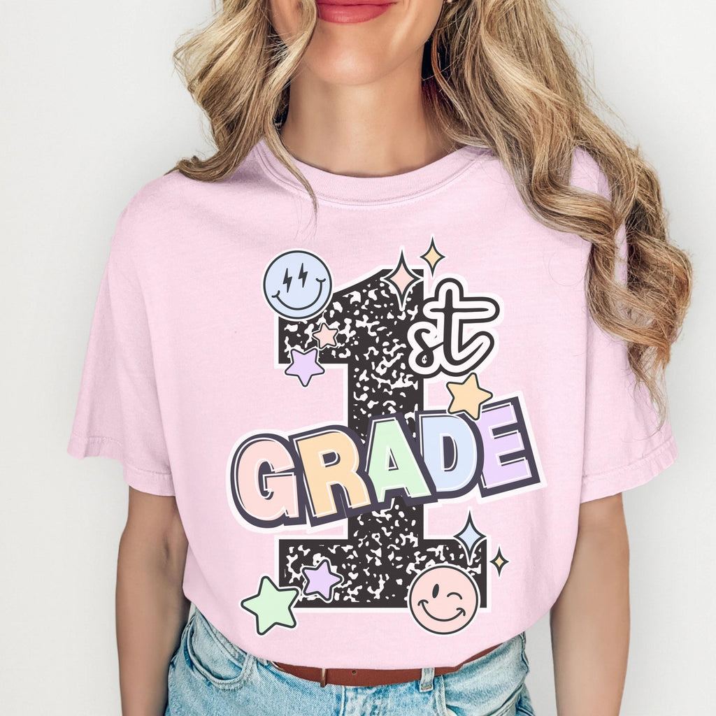First Grade Teacher Shirt – Cute 1st Grade Tee | Composition Notebook Apparel