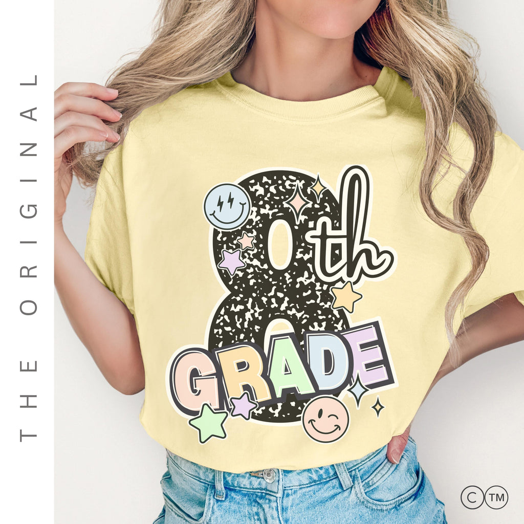 8th Grade Teacher Shirt - Composition Notebook School Spirit Clothing Tee